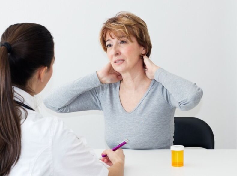 in a doctor's office for cervical osteochondrosis